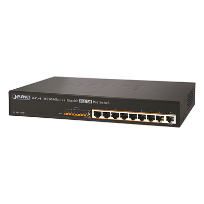 FGSD-910P - Switch no adminsitrable PoE de 8 Puertos PoE 100BaseTX + 1 Puerto 100/1000Base-T con 150W de Potencia Total