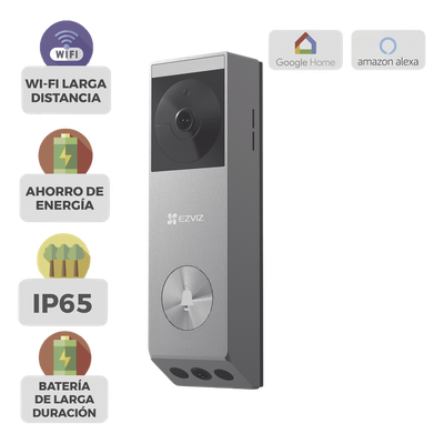 CS-EP3X - Videoportero IP de Batería / Dual Cámara 3 MP + 2 MP / Panel Solar 1.2W / IR 6 m (19.7 ft) / IP65 / Audio Bidireccional / Wi-Fi