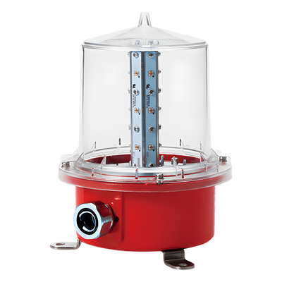 SAOL3-110220-R - Luz de Obstrucción de Aviación LED / Baja Intensidad Tipo B / Certificación ICAO / IP66 / -30°C a +50°C / 110-220 Vca / 98.4 pies de alcance