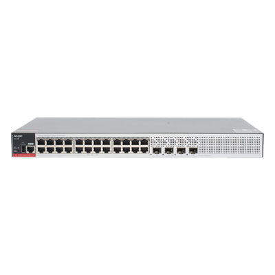RG-S2915-24GT4MS-P-L - Switch PoE+ / 24 Puertos Gigabit / 4 Uplink SFP 2.5G / 370W PoE / 68 Gbps / 10 kV Surge / 1.72 in