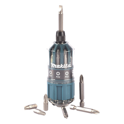 B43000 - Desarmador manual / 18 puntas intercambiables / Phillips PH2-PH5 / Pozidriv PZ1-PZ3 / Planas SL4-SL6 / Acero cromado vanadio