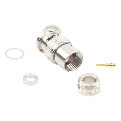 RFB-1701-D - Conector BNC Macho / Rosca / RG-59/U / 75 Ohm / Níquel-Oro-Teflón / 14.8 x 24 mm