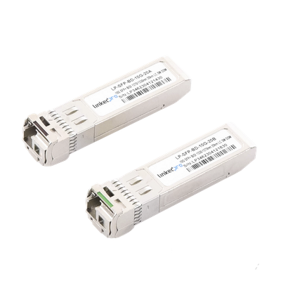 LP-SFP-BD-10G-20 - Transceptor Óptico SFP+ Bidireccional / 10 Gbps / Monomodo 1270/1330 nm / Alcance 20 km (65,616 ft) / LC/UPC Simplex / DDM / Hot-Pluggable / 2 Piezas