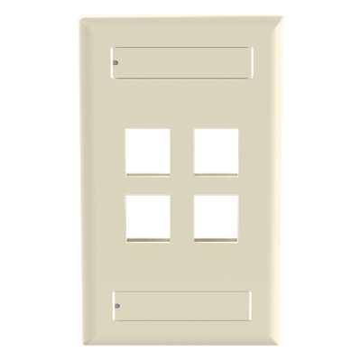 NK4FEIY - Placa de Pared Vertical / 4 Puertos Keystone / ABS / 69.8 x 114.3 mm / 2.75 x 4.5 pulg. / Marfil