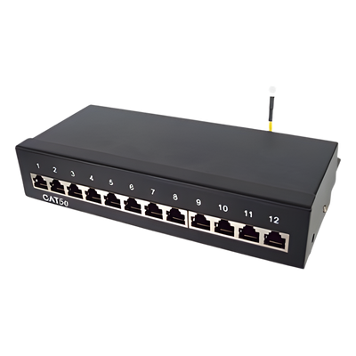LP-PP-529 - Panel de parcheo de impacto (110) Blindado (STP) de 12 puertos Cat5e, 10in