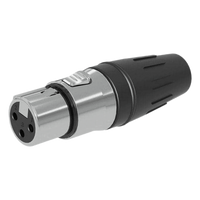 SCHF3 - Conector XLR Hembra / 3 Núcleos / Acero Inoxidable / Contactos Chapados en Oro / 20 A a 250 V CA