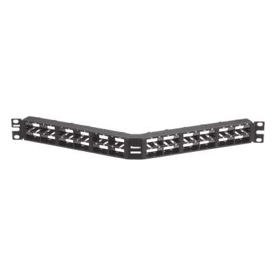 CPPA48HDWBLY - Panel de Parcheo Modular / 48 Puertos / 1UR / 19in / Angulado / Alta Densidad / Sin Blindaje / Mini-Com