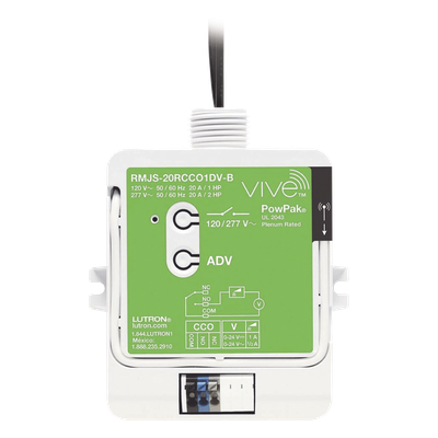RMJS20RCCO1DVB - Módulo de Relevador Inalámbrico / 20 A / 120/277 V~ / Contacto Seco para HVAC / Clear Connect RF / Compatible con Pico y Vive Hub