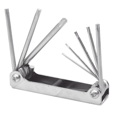 SYS-ALLFTN8 - Juego de Llaves Torx / 8 Piezas T9-T40 / Estuche Metálico Tipo Navaja / Acero Cromo Vanadio / 16 x 4.5 x 2 cm