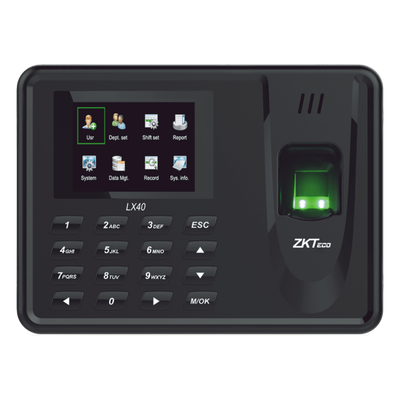 LX40ZI - Terminal de Asistencia / Huella Digital / 500 Huellas / 50,000 Eventos / Reportes Excel vía USB / 7.2 x 5.3 x 1.4 in