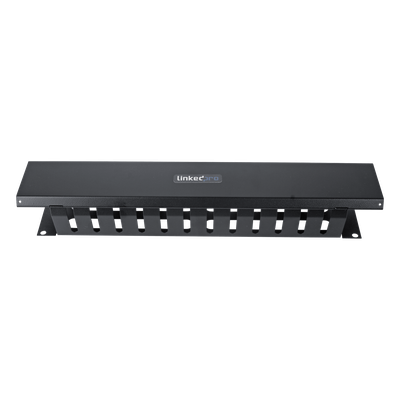 LPCM-042U - Organizador de Cables Horizontal / 2U para Rack 19" / Capacidad 125 Cables Cat5 / Cubierta Metálica / Acero con Pintura Electrostática