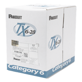 PUD6C2804BU-CE - Bobina Panduit de Cable Utp Cat6 Uso Interior Azul 305mts de cobre mejorado Gris de Cobre TX6-28Æ Diametro Reducido (28 AWG)  CM/LSZH  de 4 Pares