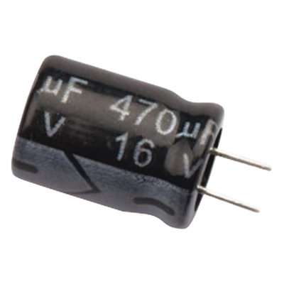 0470M0016V - Capacitor Electrolítico de Aluminio, Radial de 470 µFd, 16 Vcc, 105 °C, 8.0 x 11 mm.