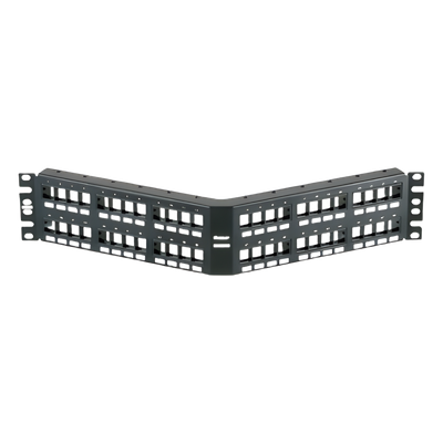 NKPPA48FMY - Panel de Parcheo Modular Keystone / 48 Puertos / Angulado / 2UR / Acero Inoxidable / 19.00' (482.6 mm) Ancho