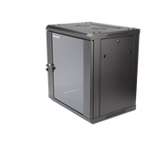 DS-XS6412-S/B - Gabinete de Pared y Piso / 12U Rack 19" / Cristal Templado / Carga 40 kg / Laterales Desmontables / 600 x 635 x 450 mm (23.6 x 25 x 17.7 in)
