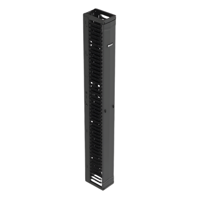 PR2VFD08 - Organizador Vertical de Cables / Alta Densidad / 45 U / Ancho 8 in / Diseño Simple Frontal / ABS y Acero / Negro