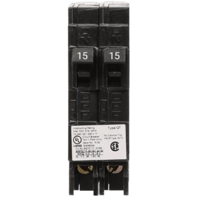 Q2020 - Interruptor Automático Duplex / 2 Polos / 20-20 A / 120 VCA / 10 kA / Enchufable