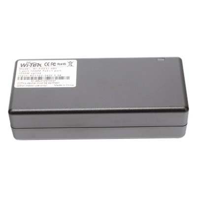 WI-POE51-48V - Inyector PoE Gigabit / 30W 802.3af/at / 48V / Alcance 100 m (328 ft) / Plug and Play / CCTV
