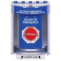 SS2471EX-ES - Botón Multipropósito de Superficie / Texto Salida de Emergencia en Español / Relevadores Dobles Forma C / Tapa de Policarbonato / Llave para Restablecer / Interior/Exterior