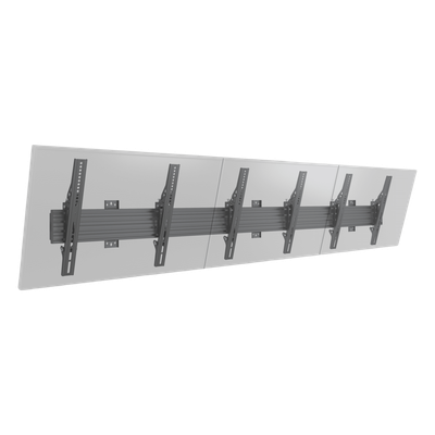 LCW3X1UT400 - Soporte de Pared para TV / Riel Triple / Capacidad 110 lbs (50 kg) / Compatible 32"-65" / VESA 100x100-600x400 mm / Ajuste Ángulo 5°-15° / Montaje Profesional
