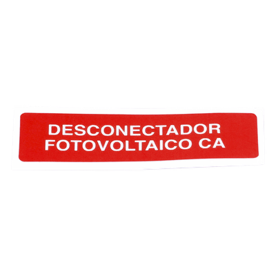 PVLDISCONNECTOR/20 - Etiqueta de Desconectador Fotovoltaico / Vinil Adhesivo Mate / Paquete 20 Unidades / Resistente a Clima Extremo
