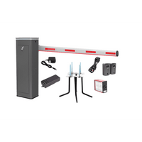 Kit COMPLETO Barrera Derecha XBS Con Corona LED / Brazo Iluminado de 5M / Incluye Sensor de Masa, Transformador, Lazo Magnético, Ancla, Fotoceldas y 2