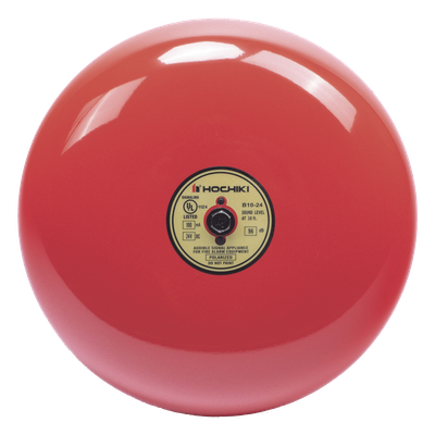 B10-24 - Campana de alarma de incendio / 10 pulgadas (25.4 cm) / 24 VCD / 96 dB / Listado UL / Uso exterior con caja HC-BB-1