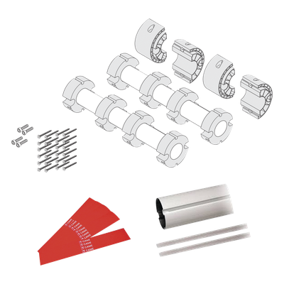 GARD8-ARM - Kit de Mástil para Barrera Vehicular / 8 m (26.2 ft) / 2 Secciones Tubulares 4 m (13.1 ft) / Junta Telescópica / Tiras Reflectantes