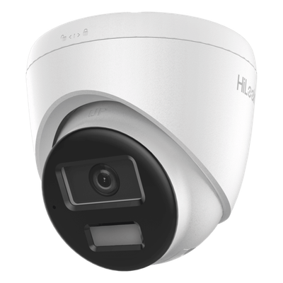 IPC-T240HA-LUC - CAMARA HILOOK TIPO TURRET / DUAL LIGHT / IP 4 MEGAPIXEL  / LENTE 2.8 MM / 20 MTS IR + 20 MTS LUZ BLANCA / MICROFONO INTEGRADO / ACUSENSE LITE / EXTERIOR IP67 / POE / DWDR / H.265+ / ONVIF