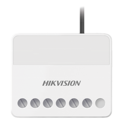 DS-PM1-O1L-WB - Relevador Inalámbrico / 1 Entrada Alarma 24 h / 1 Salida 0-36 Vcc 5 A / 433 MHz Bidireccional / AES-128 / LED de Estado