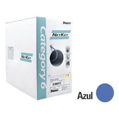 NUR6C04BU-C - Bobina de Cable UTP / 305 m (1000 pies) / Categoría 6 / 24 AWG / Riser CMR / 4 Pares / Cobre / Azul