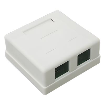 LP-WP-09 - Caja de Pared / 2 Puertos / Cat5e Clase D / RJ11 Telefónico / T568A-B / Superficial