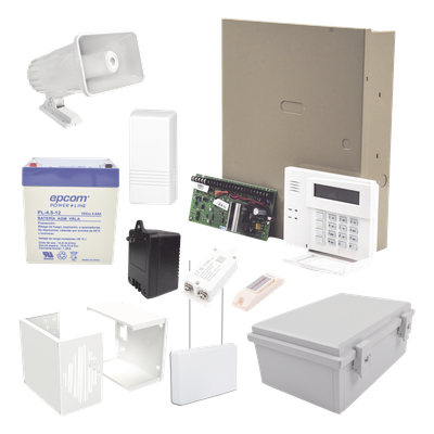 ALARMA-VECINAL - Kit de Alarma Vecinal / Panel 48 Zonas / 40 Botones de Pánico Inalámbricos / Sirena 30 W / 3 Particiones / Contact ID