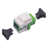 LP-FO-AD-6150 - Acoplador de Fibra Óptica / Monomodo / SC/APC Simplex a SC/APC / Keystone / ABS