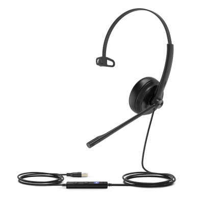 UH34-MONO-TEAMS - Auricular USB Monoaural / Cancelación de Ruido Pasiva / USB-A Plug-and-Play / Indicador de Ocupado / Active Protection / Compatible Windows y Mac