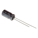 0100M0016V - Capacitor Electrolítico de Aluminio, Radial de 100 µFd, 16 Vcc, 105 °C, 5.0 x 11 mm.