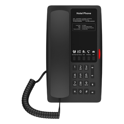 H4WB - Teléfono IP Hotelero / Wi-Fi 6 Dual-Band / 2 Líneas SIP / 5 Teclas Programables / PoE 802.3af / USB-A / Audio HD