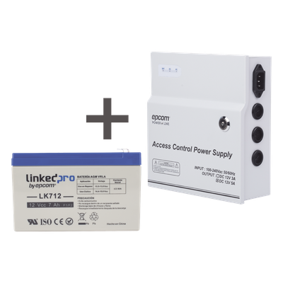 ACPST1205/K - Fuente de Alimentación Regulada / Salida 11-15 VCC @ 5A / Entrada Universal 96-264 VCA / Batería de Respaldo 12V 7Ah / Temporizador 0-45 s