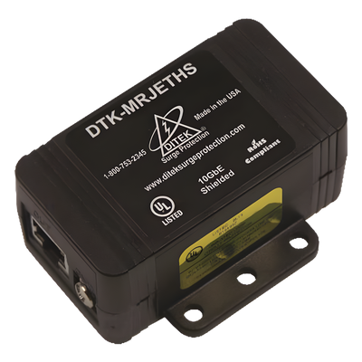 DTK-MRJETHS - Protector de sobretensión / 10GbE / RJ45 blindado / CAT5e-CAT6A / 20kA / 75V L-G / 6.4V L-L / 144W