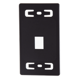 MX-FP-S-01-01 - Placa de Pared Modular / 1 Salida / Alta Densidad 6 Puertos / Instalación Frontal o Trasera / Color Negro