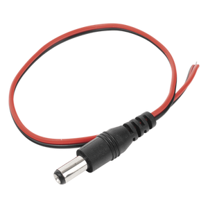 DC-CORD - Cable Pigtail DC / Conector Macho 5.5 x 2.1 mm / Calibre 22AWG / 28.5 cm / Polarizado / 12 VCC