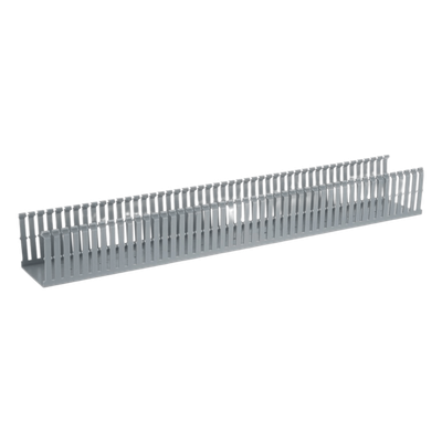 FC3X4LG2 - Canaleta Ranurada de PVC con Tapa / Tipo F / 82.6 mm Ancho / 79.2 mm Alto / 2 m (6.56 ft) Largo / Gris