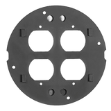 HUB-S1SP-DU - Sub-Placa / Duplex Doble /  Aluminio Fundido / Acabado Negro en Polvo / Montaje Empotrado.