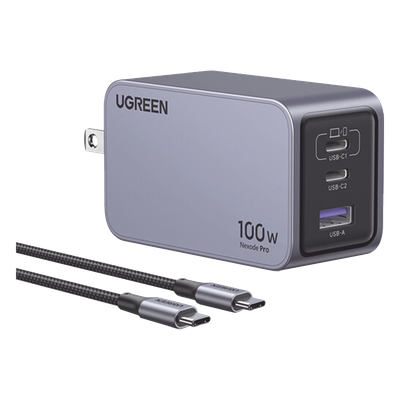 25873 - Ugreen 25873 cargador de dispositivo móvil Universal Gris Corriente alterna Carga rápida Interior