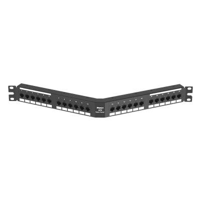 DPA24688TGY - Panel de Parcheo de Impacto / Angulado / Categoría 6 / 24 Puertos / 1UR / 19"