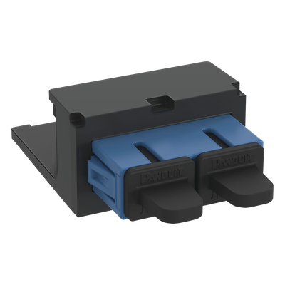 CMDBUSCZBL - Módulo Acoplador / SC Duplex / Fibra Monomodo OS1/OS2 / Mini-Com / Cerámica Zirconia / 2 Espacios Modulares