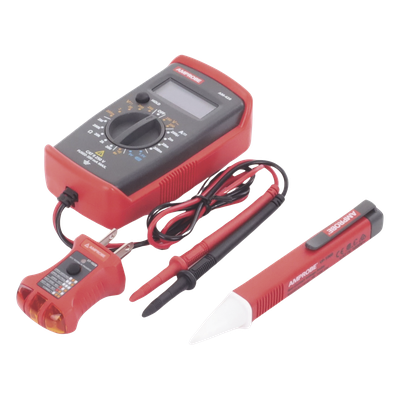 PK-110 - Kit de Prueba Eléctrica / Multímetro Digital / Detector de Tensión sin Contacto / Probador de Fase GFCI / 250 V AC/DC / 50 A