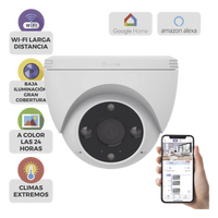 CS-H4 - Cámara Domo IP / 3 Megapixel (2K) / Wi-Fi / Visión Nocturna Color 30 m (98.4 ft) / Detección Humana y Vehículo / IP67 / Audio Bidireccional / Ranura Micro SD 512 GB