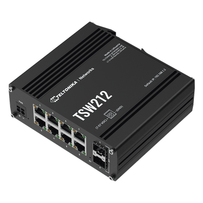 TSW212 - Switch Industrial Administrable L2 / 8 Puertos GE + 2 SFP / Profinet / Ethernet/IP / -40°C a 75°C / IP30
