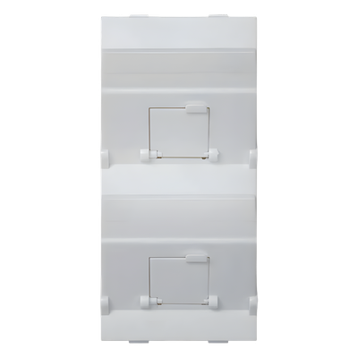 SMFP2KEYA - Placa Voz y Datos Inclinada / 2 Puertos RJ45 Keystone / Guardapolvos Integrados / 108×52 mm / Termoplástico